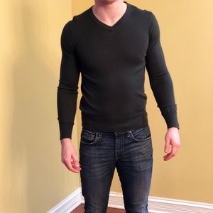Banana Republic Cashmere V-Neck Hunter Green